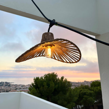 Lot de 2 guirlandes lumineuses extérieur connectables 14 abat-jour ondulés D30cm ampoules filament E27 LED blanc chaud 2x WAVY LIGHT 10m
