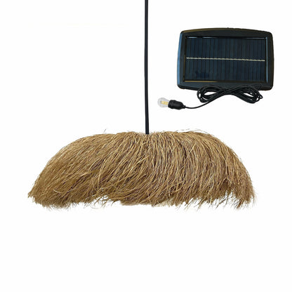 Suspension solaire HAVANA SOLAR en herbe marine et jute avec câble hybride secteur et solaire 5m de longueur