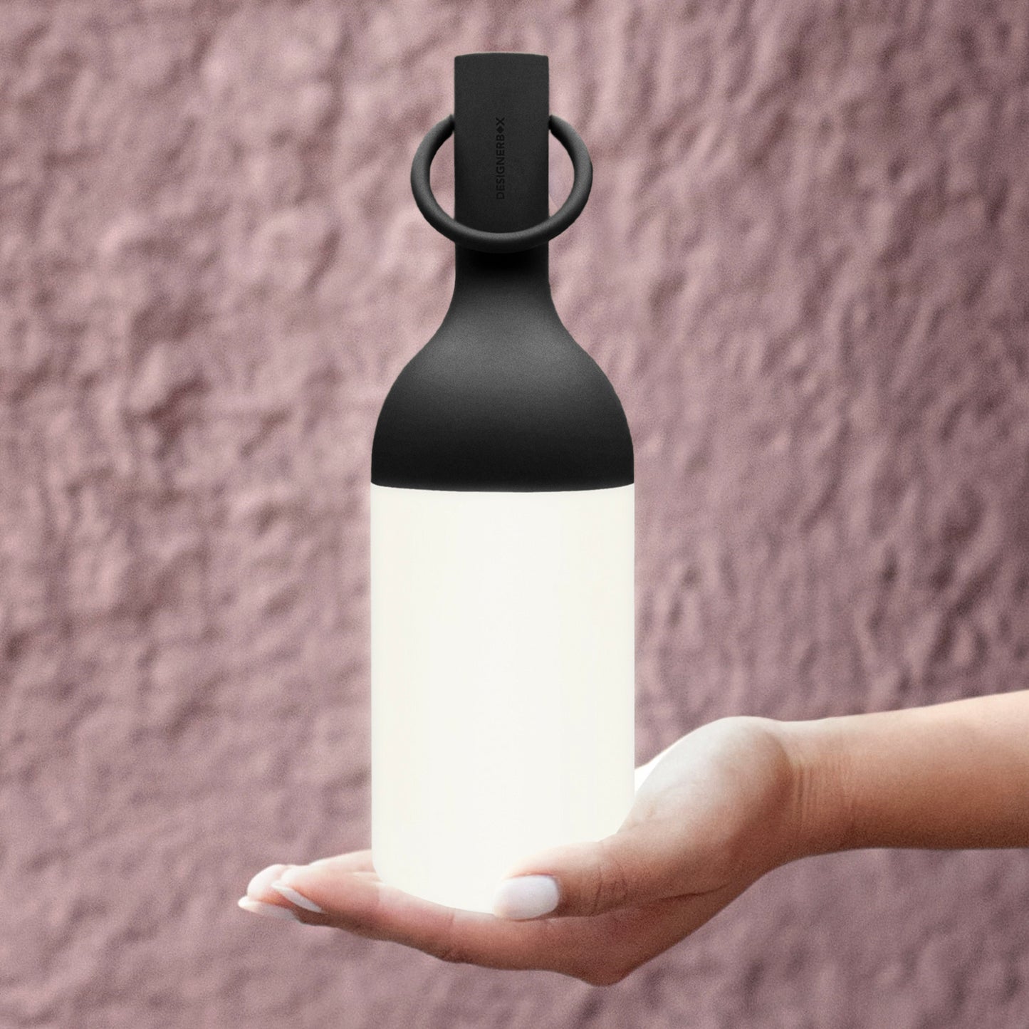 Lanterne sans fil LED blanc chaud ELO NOIRE H31cm