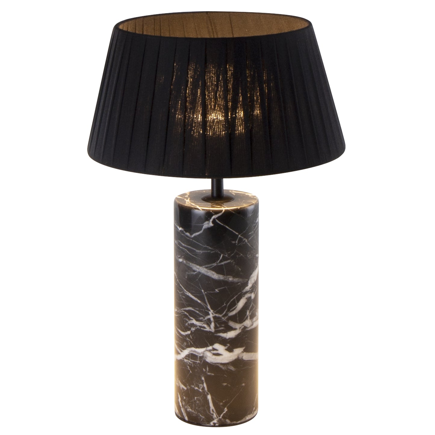 Lampe de table d'intérieur en marbre noir avec ampoule LED rechargeable blanc chaud dimmable STILOS BLACK MARBLE H32,5 cm