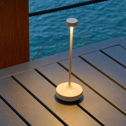 Lampe de table sans fil beige touch LED blanc chaud RUBY CREAM H25 cm