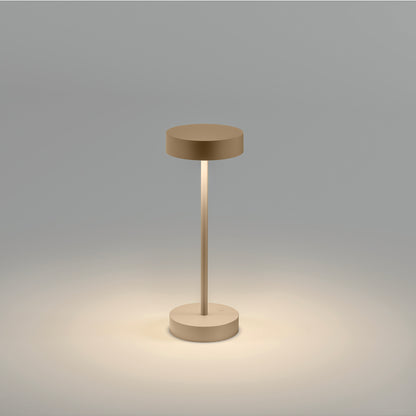 Lampe de table sans fil dimmable en aluminium beige LED SANDY MINI SAND H25 cm