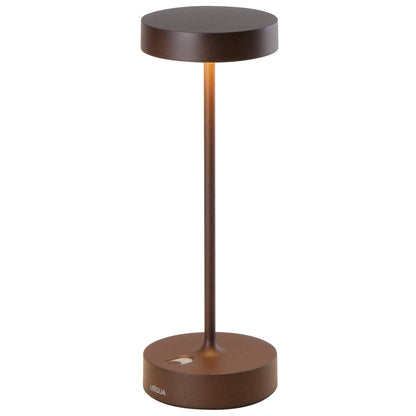 Lampe de table sans fil en aluminium bronze LED blanc chaud dimmable SANDY PRO CORTEN H27 cm