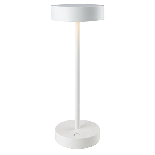 Lampe de table sans fil dimmable en aluminium blanc LED SANDY WHITE H33 cm