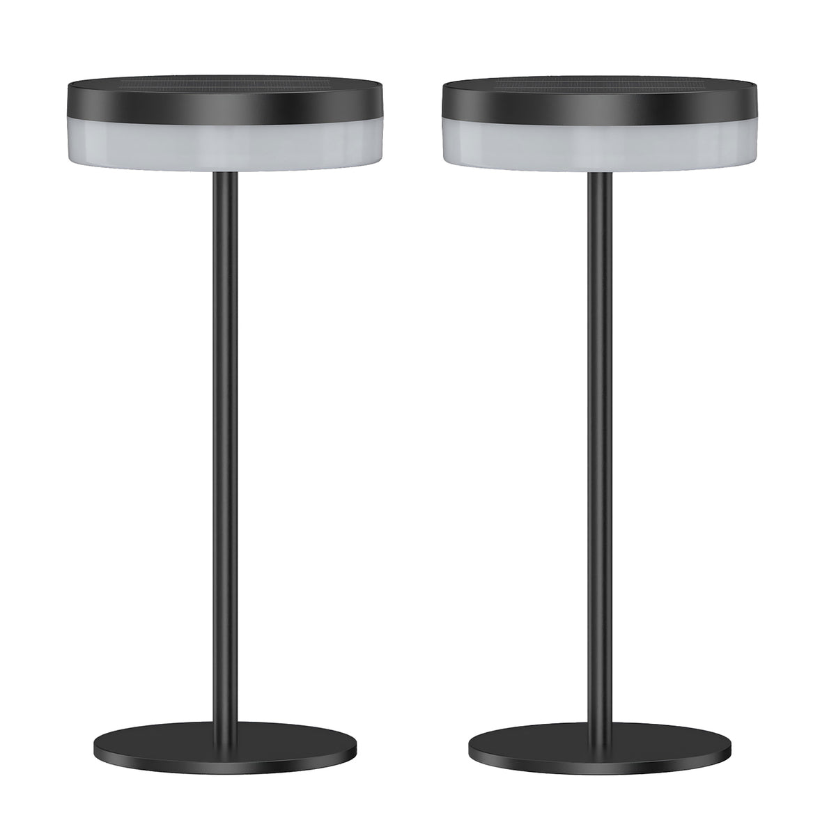 Lot de 2 lampes de table solaires et USB noires LED blanc chaud dimmable 2x VIVIA MINI SOLAR H27cm