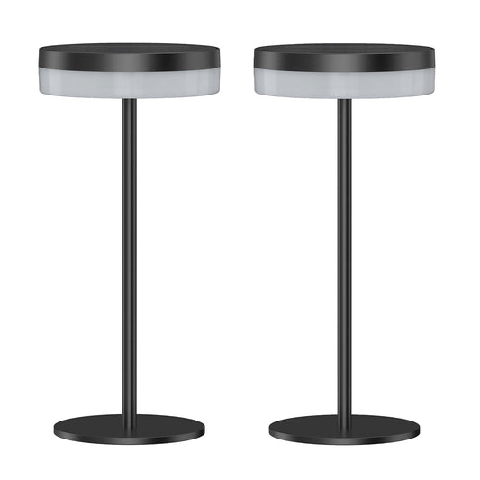 Lot de 2 lampes de table solaires et USB noires LED blanc chaud dimmable 2x VIVIA MINI SOLAR H27cm