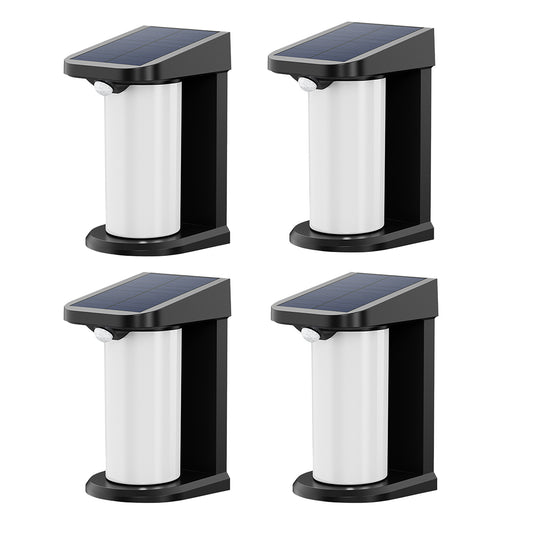 Lot de 4 appliques murales solaires noires LED avec détecteur de mouvement 4x LUSTY 100 lumens