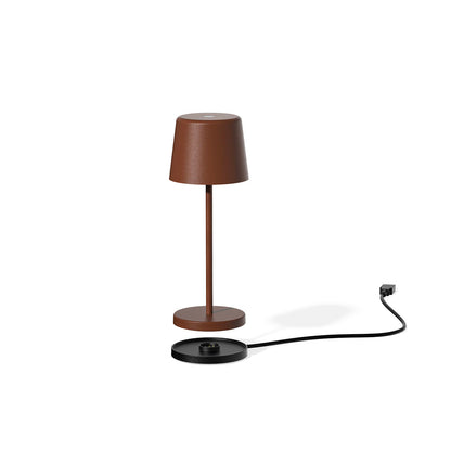 Mini lampe de table touch sans fil en aluminium bronze LED KELLY MINI VINTAGE blanc dimmable H22cm