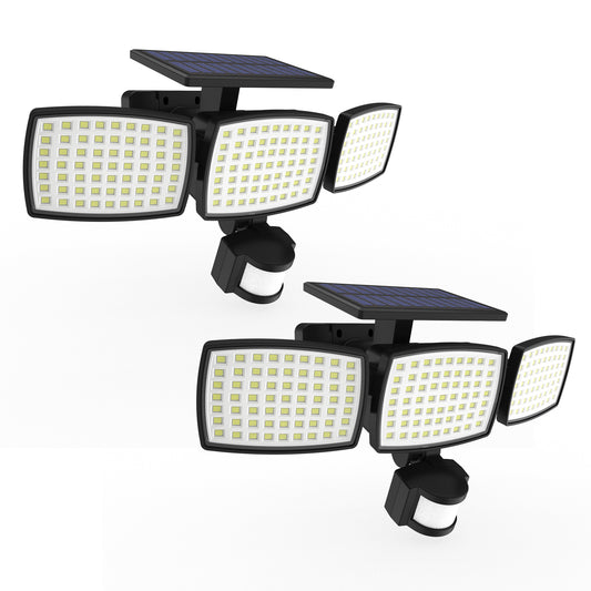 Lot de 2 projecteurs solaires éclairage puissant avec détecteur de mouvement LED blanc froid à fixer 2x SPARKY H13cm