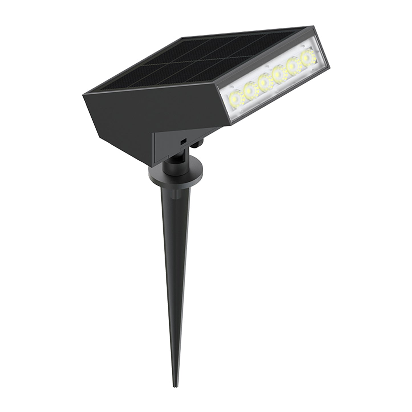 Spot Solaire Projecteur à piquer en aluminium dimmable LED blanc orientable 180° SOLTEK H23cm