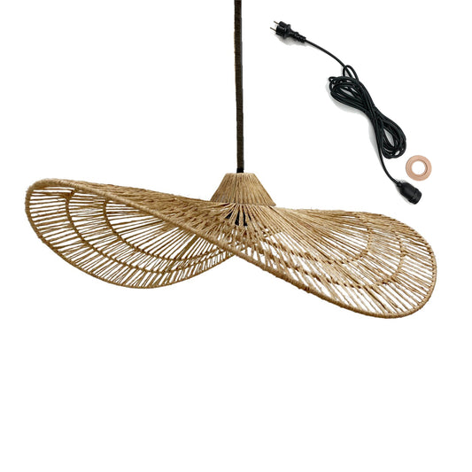 Suspension sur secteur pour l'extérieur MARBELLA OUTDOOR CABLE en jute naturel style bohème 5m de longueur de câble