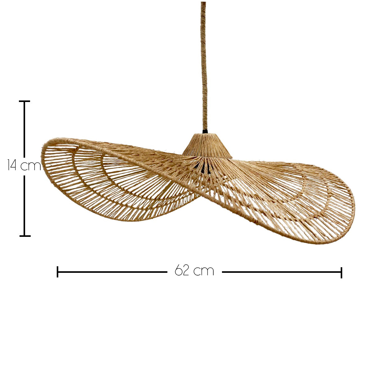 Suspension sur secteur pour l'extérieur MARBELLA OUTDOOR CABLE en jute naturel style bohème 5m de longueur de câble