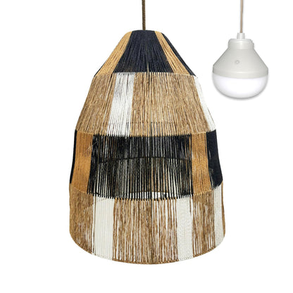 Suspension ZAHARA NOMAD en jute naturel style bohème avec ampoule LED blanc/RGB nomade