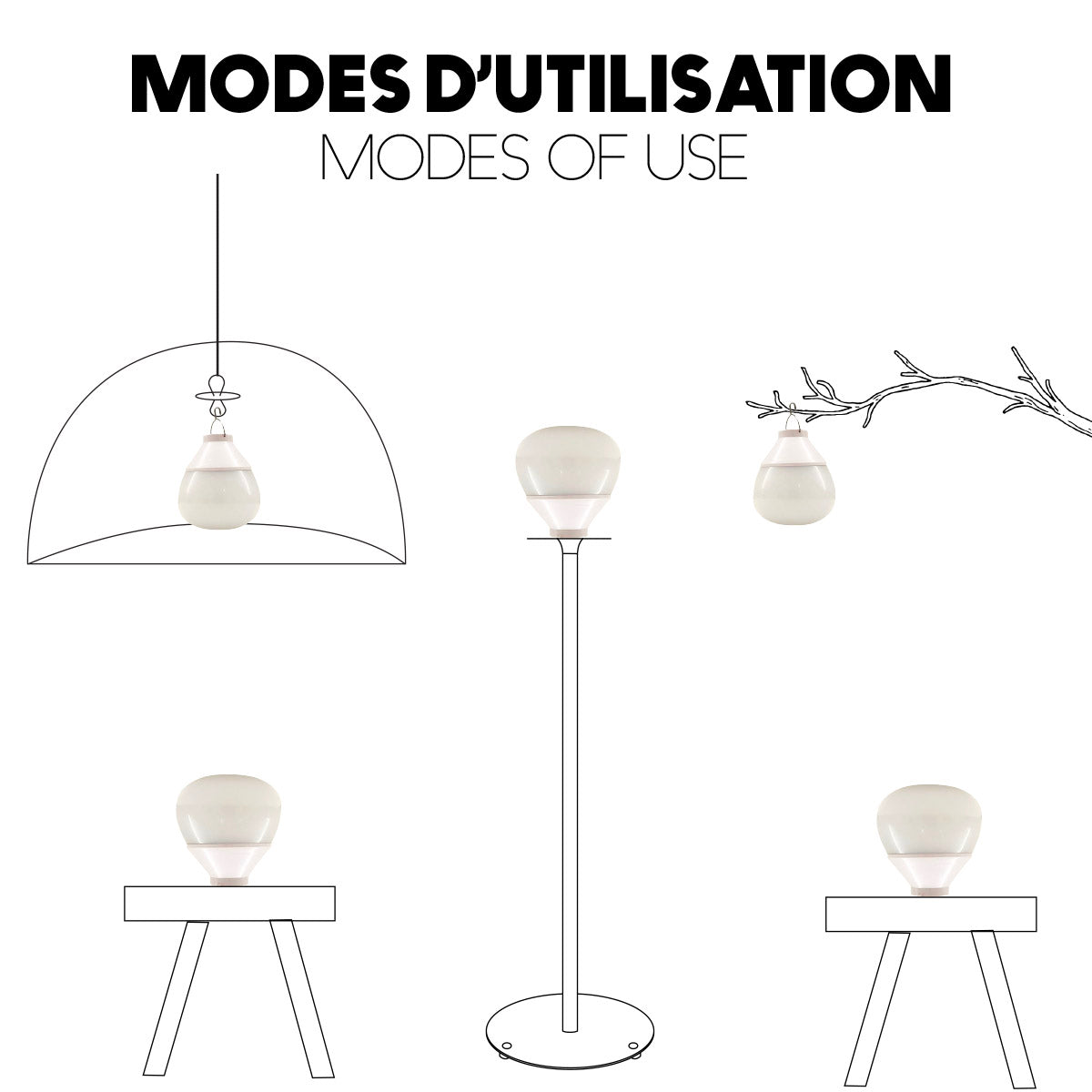 Suspension PAULO NOMAD en rotin naturel style bohème avec ampoule LED nomade