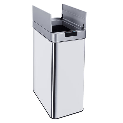 Poubelle de cuisine automatique 90L SILVERLAKE en acier Inox avec cerclage Ouverture papillon grande capacité - REDDECO.com