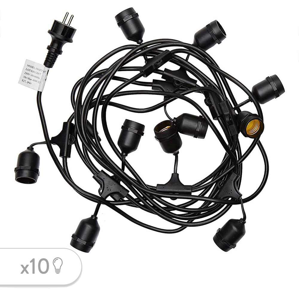 Guirlande lumineuse extérieure 6m 10 culots E27 MAFY