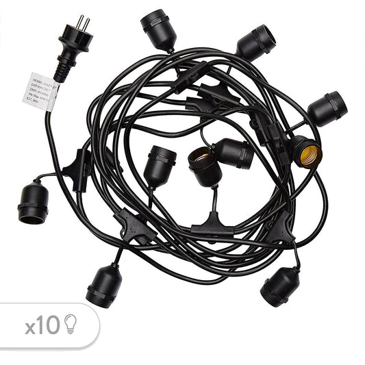 Guirlande lumineuse extérieure 6m 10 culots E27 MAFY