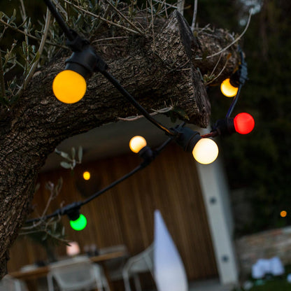 Guirlande lumineuse extérieur connectable 10 globes LED multicolore PARTY GUINGUETTE 6.50m 8 modes - REDDECO.com