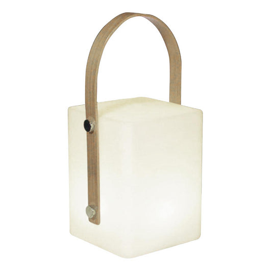 Lanterne sans fil poignée bambou LED blanc chaud/multicolore dimmable TIKY H27cm - REDDECO.com