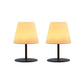 Pack de 2 Lampes de table sans fil pied en acier gris LED blanc chaud/blanc dimmable TWINS H16cm